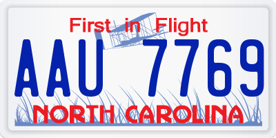 NC license plate AAU7769