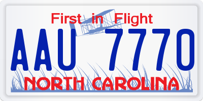 NC license plate AAU7770