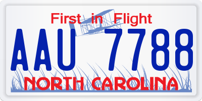NC license plate AAU7788