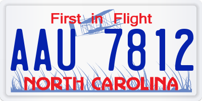 NC license plate AAU7812
