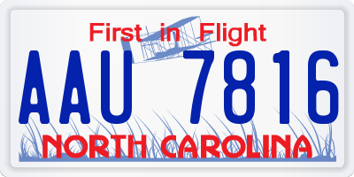 NC license plate AAU7816