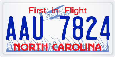 NC license plate AAU7824