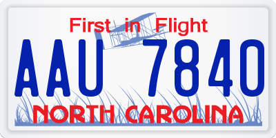 NC license plate AAU7840