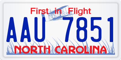 NC license plate AAU7851