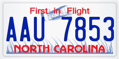 NC license plate AAU7853