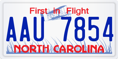 NC license plate AAU7854