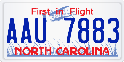NC license plate AAU7883