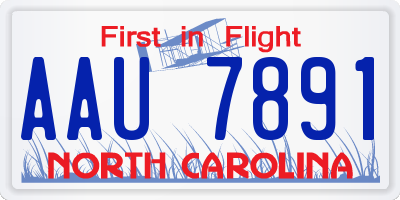 NC license plate AAU7891
