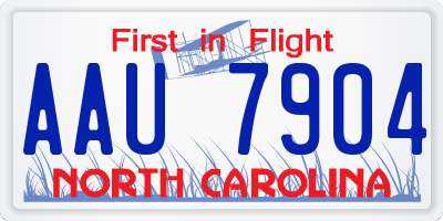 NC license plate AAU7904