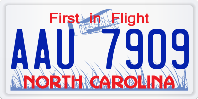 NC license plate AAU7909
