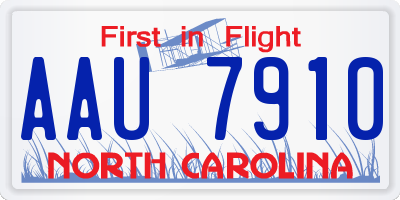 NC license plate AAU7910