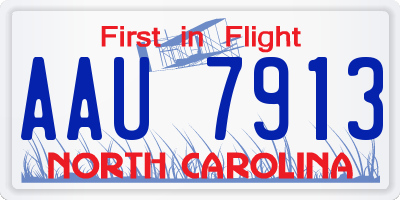 NC license plate AAU7913