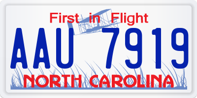 NC license plate AAU7919