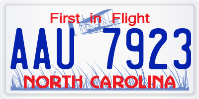 NC license plate AAU7923