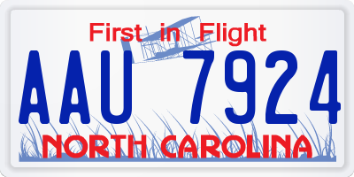 NC license plate AAU7924