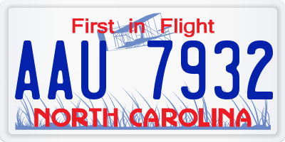 NC license plate AAU7932