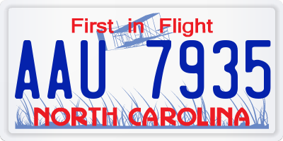 NC license plate AAU7935