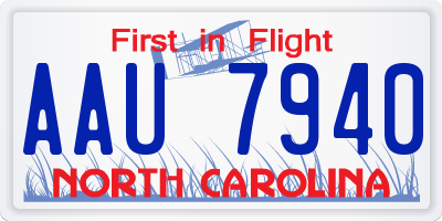 NC license plate AAU7940