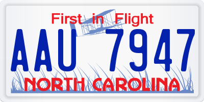 NC license plate AAU7947