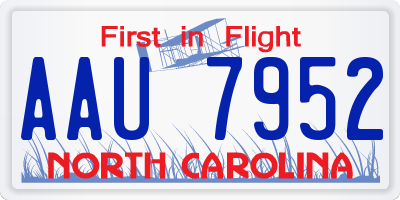 NC license plate AAU7952
