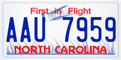 NC license plate AAU7959