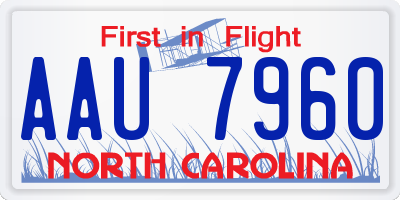 NC license plate AAU7960