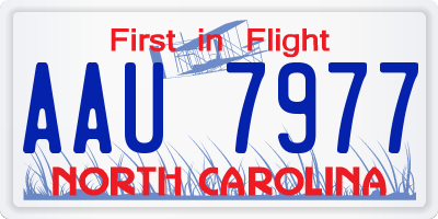 NC license plate AAU7977