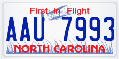 NC license plate AAU7993