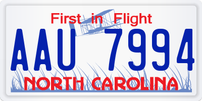 NC license plate AAU7994