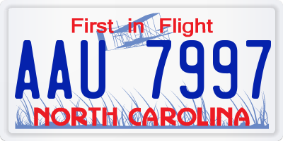 NC license plate AAU7997