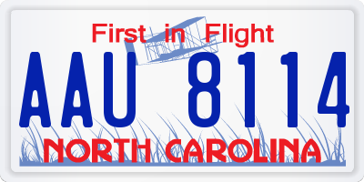 NC license plate AAU8114