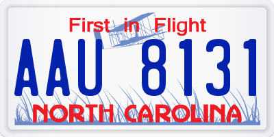 NC license plate AAU8131