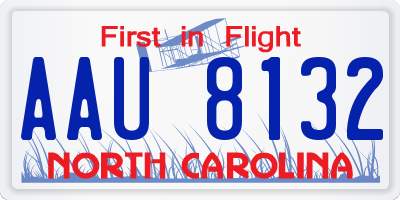 NC license plate AAU8132