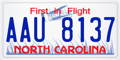 NC license plate AAU8137
