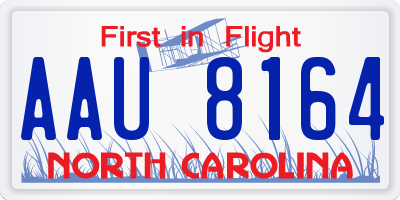 NC license plate AAU8164