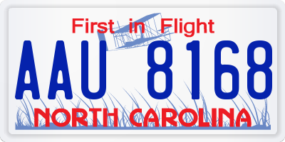 NC license plate AAU8168