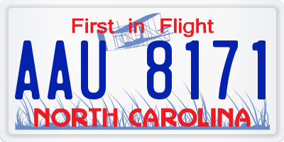 NC license plate AAU8171
