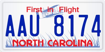 NC license plate AAU8174