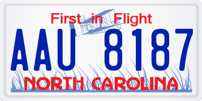 NC license plate AAU8187