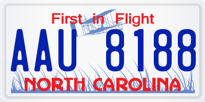 NC license plate AAU8188
