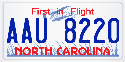 NC license plate AAU8220