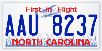 NC license plate AAU8237