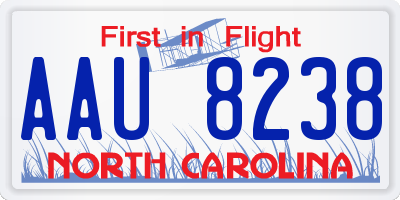 NC license plate AAU8238