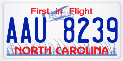 NC license plate AAU8239