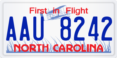 NC license plate AAU8242