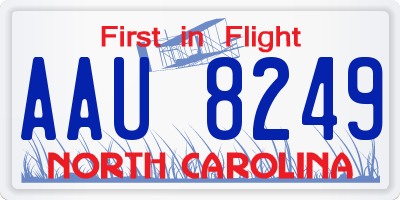NC license plate AAU8249