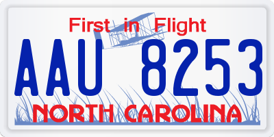 NC license plate AAU8253