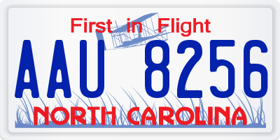 NC license plate AAU8256