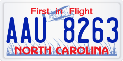 NC license plate AAU8263