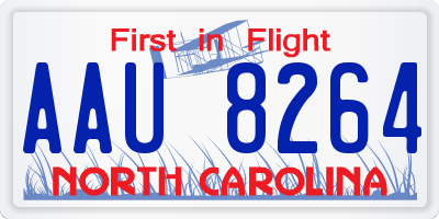 NC license plate AAU8264